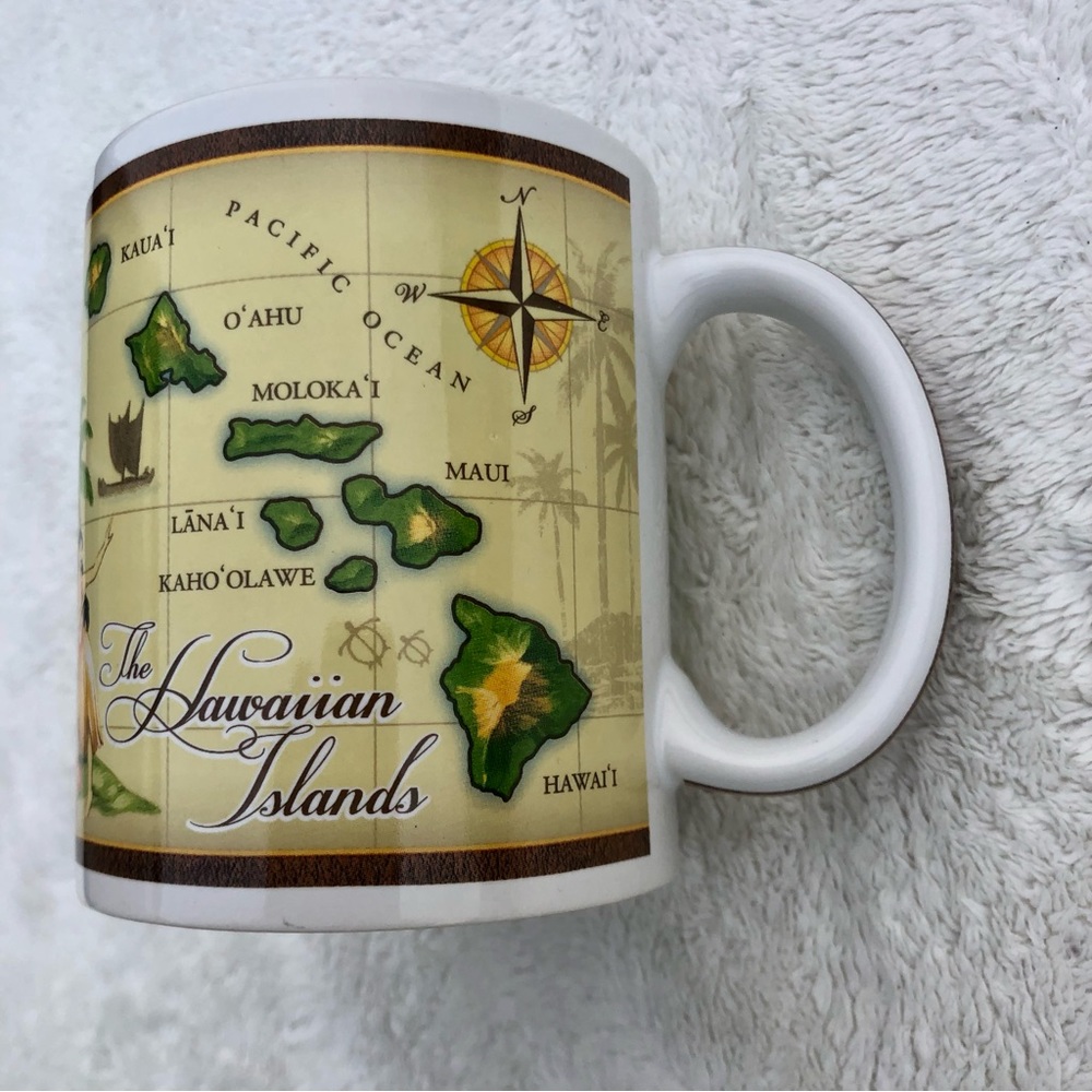 Maui Hawaii Island Treasures Hawaiian Vintage map coffee mug Cup
